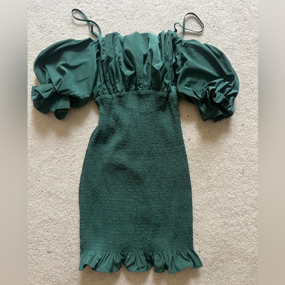 Tularosa Janielle Mini Dress in Pine Green